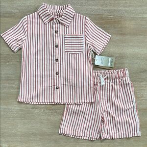 Stitch & Stone Linen Stripe Matching Resort Set 3T